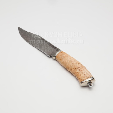 Нож Сибирь (Дамасская сталь, Карельская береза)