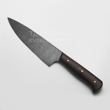 Кухонный нож "Шеф-повар средний" (Дамасская сталь, Граб, Цельнометаллический)