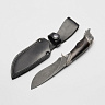 Нож Кабан-1 (Дамасская сталь, Дерево, Белый металл) 4