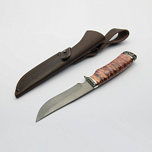 Нож Цезарь (Булатная сталь, Карельская береза, Мельхиор)