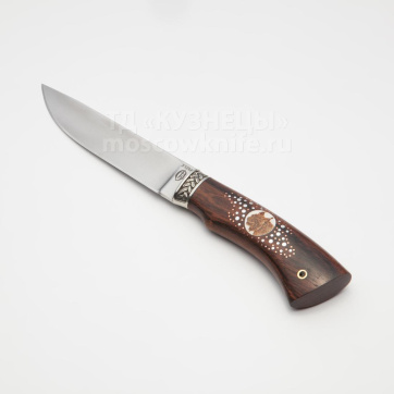 Нож Лесной (Х12МФ, Якаранда, Рог лося, Инкрустация-металл)