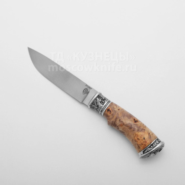 Нож Лесной (Х12МФ, Кап клена, Мельхиор)