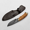 Нож Разделочный (Дамасская сталь, Береста) 2