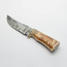 Нож Восток (Дамасская сталь, Рог лося, гравировка - МЕДВЕДЬ) 1