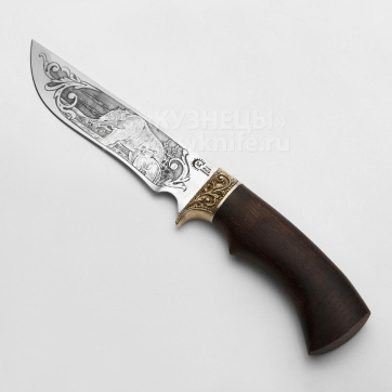 Нож Галеон (95Х18, Гравировка Медведь, Венге)