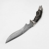 Нож Матёрый (Дамасская сталь, Дерево, Белый металл) 4