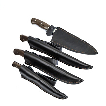 Набор кухонных ножей из кованной стали (95Х18, Деревянная рукоять из Бубинго)