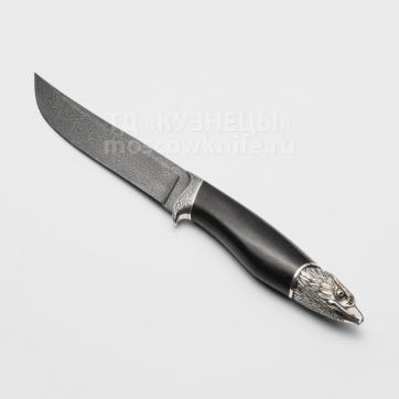 Нож Орлан (Дамасская сталь, Дерево, Белый металл)