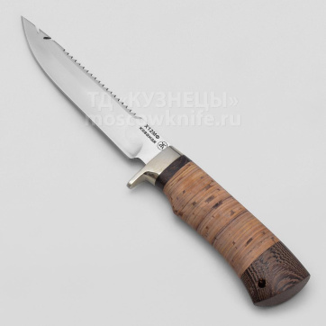 Нож Соболь с пилой (Х12МФ, Венге, Береста)