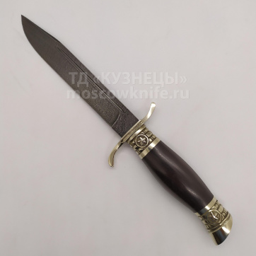 Нож разведчика НР-40 (Дамасская сталь, Граб, Мельхиор звезда)