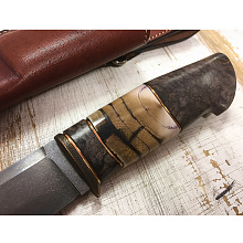 Нож С-5 (Клинок из  булатной стали Никонорова К.Ю., Бивень мамонта, Кап клена)
