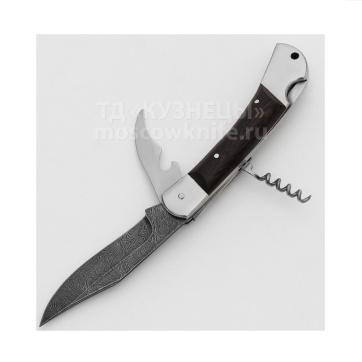 Складной нож Гусар с 3-я предметами (дамасская сталь, венге)
