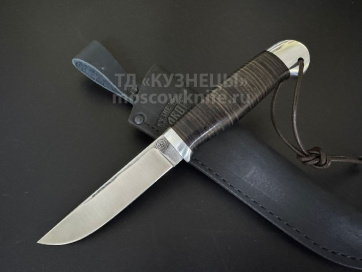 Нож "Грибник" сталь-40Х10С2М, рукоять-дюраль, наборная кожа