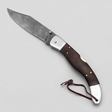 Большой складной нож Пират (Дамасская сталь, накладки венге)