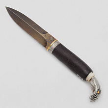 Нож Последний Дон ( Дамасская сталь, Дерево, Белый металл)