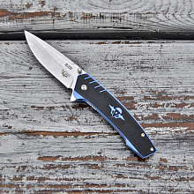 Нож складной Тактик ВДВ 322-000405 Синий в подарочной упаковке (Сталь D2, Микарта)