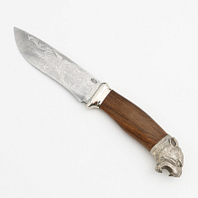 Нож Н6, (Сталь контрастный дамаск (65Г-Х12МФ1), Никель, литье, береза)