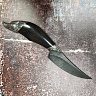 Нож "Лис-1" (Дамасская сталь, Дерево, Белый металл) 2