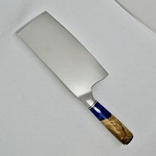 Нож Тесак Цайдао кухонный поварской (Сталь VG-10, Рукоять - Стабилизированный березовый сувель, акрил)