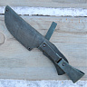 Нож туристический Ковбой (Дамасская сталь, ц/м, обкладки из ореха) 4