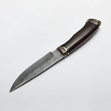 Нож Ворон (Дамасская сталь, Венге, Мельхиор)