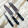Набор из трех кухонных ножей (Сталь: обкладки нержавеющий дамаск, центр VG10, рукоять G10)  3