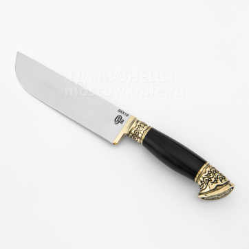 Нож Узбек декоративные литые части (Сталь 95Х18, граб, латунь)