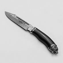 Нож Волк (Дамасская сталь, Граб, Мельхиор)