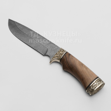 Нож Лорд (Дамасская сталь, Орех, Мельхиор)