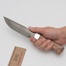 Цельнометаллический нож Золотоискатель (Булатная сталь, Карельская береза)