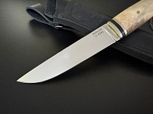 Нож "Грибник" сталь- BOHLER К 340, рукоять-мельхиор, кость с художественной резьбой