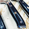 Набор из трех кухонных ножей (Сталь: обкладки нержавеющий дамаск, центр VG10, рукоять G10)  4