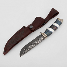 Нож Варяг (Торцевой Дамаск, карельская береза)