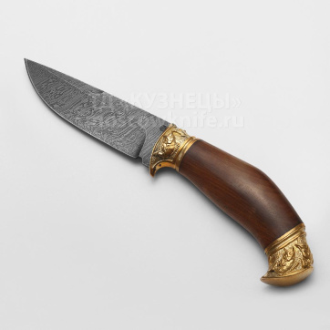Нож Зенит (Дамасская сталь, Граб, Латунь)