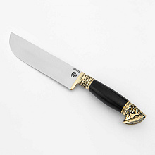 Нож Узбек декоративные литые части (Сталь 95Х18, граб, латунь)
