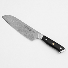 Нож Santoku TX-D6 ламинат (Сталь: обкладки нержавеющий дамаск, центр VG10, рукоять G10)