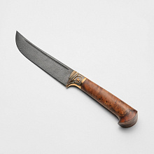 Нож Пчак (Дамасская сталь, Орех, Жёлтый металл)