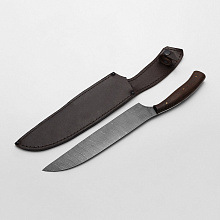 Кухонный нож "Повар-9" (Дамасская сталь, Венге, Цельнометаллический)