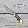 Нож "Ягуар" (Дамасская сталь, Дерево, желтый металл) 1