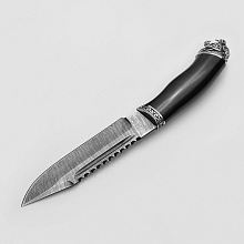 Нож Волк (Дамасская сталь, Граб, Мельхиор)