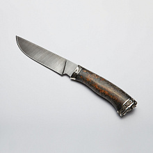 Нож Тигр (Дамасская сталь Карельская береза, Мельхиор)