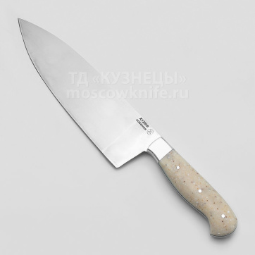 Нож Шеф-повара № 1 (Х12МФ, Акрил белый, Цельнометаллический)