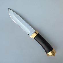 Нож туристический Н6 (ЭИ 107, Карельская береза, напыление желтым металлом)