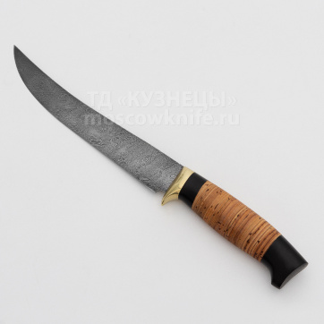 Филейный нож средний (Дамасская сталь, береста)
