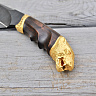 Нож "Ягуар" (Дамасская сталь, Дерево, желтый металл) 3
