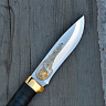 Нож туристический Н6 (ЭИ 107, Карельская береза, напыление желтым металлом) 3