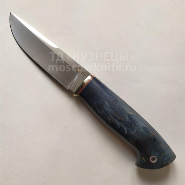 Нож Соболь (D2,мельхиор,стабилизированная карельская берёза)
