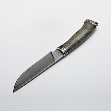 Нож Тигр (Дамасская сталь Карельская береза, Мельхиор)