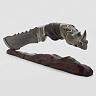 Нож Носорог 1 (Дамасская сталь, Дерево, Белый металл) 5