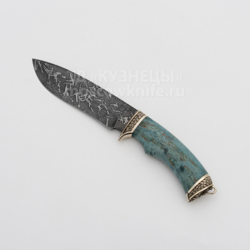 Нож Скиф из дамасской стали с травлением (Дамаск, Карельская береза)